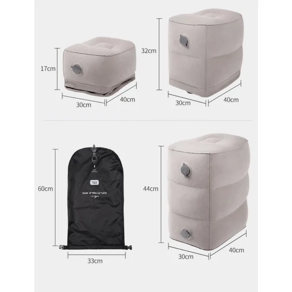 Inflight Inflatable Leg Rest/Stool Pillow